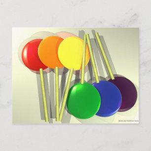 Rainbow Lollies Vykort