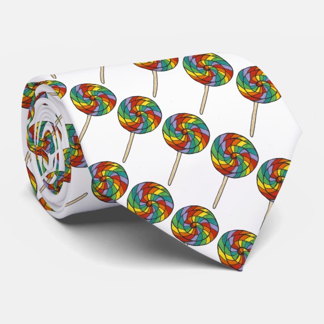 Rainbow Lollipop Candy Lollipops Gay pride Tie Slips (Rullad)