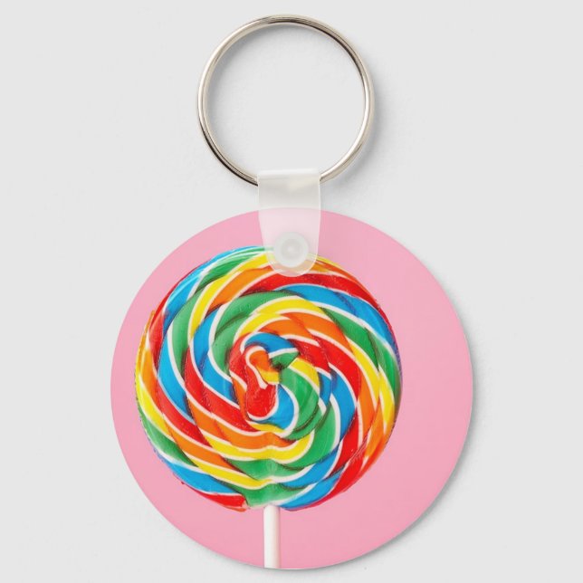 Rainbow Lollipop Nyckelring (Framsida)