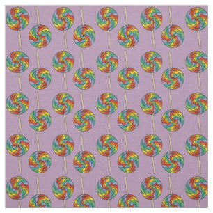 Rainbow Lollipops Fabric Tyg