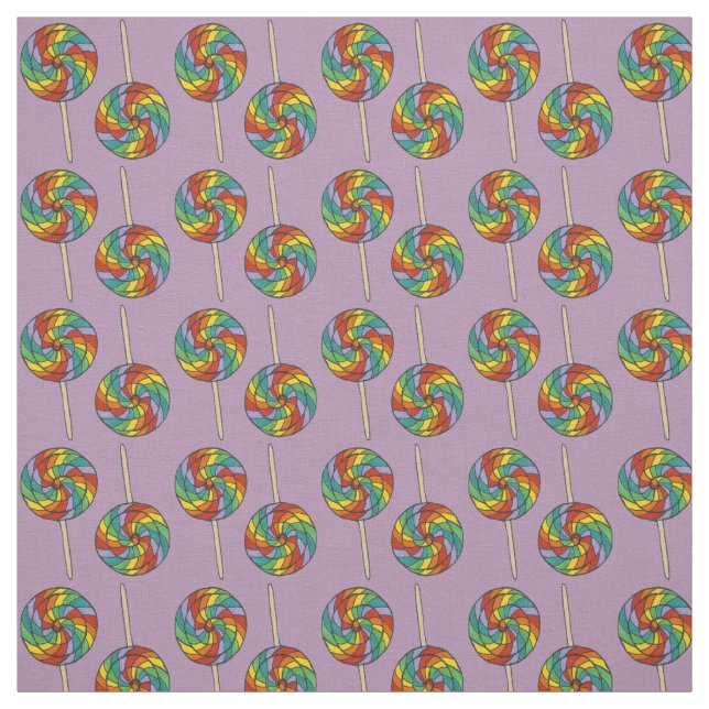 Rainbow Lollipops Fabric Tyg (Provkarta)