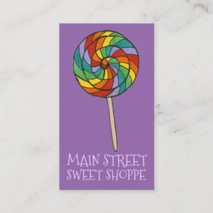Rainbow Lolly Lollipop Candy Sweet Shop Shop Visitkort
