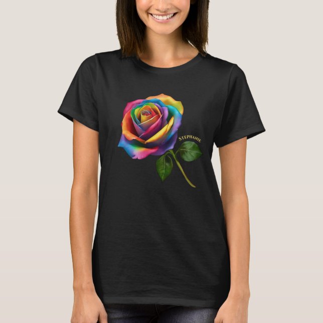 Rainbow Long Stem Ro- T Shirt (Framsida)