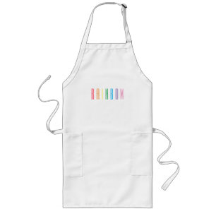 RAINBOW Long White Apron Långt Förkläde