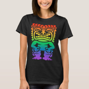 Rainbow Lono Hawaiian Tiki Gud Polynesian Tribal H T Shirt