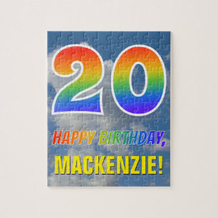 Rainbow look ’20’ & ’GRATTIS PÅ FÖDELSEDAGEN’, Clo Pussel