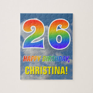 Rainbow look ’26’ & ’GRATTIS PÅ FÖDELSEDAGEN’, Clo Pussel