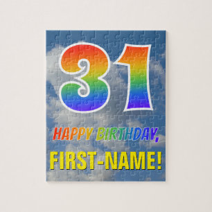 Rainbow look ’31’ & ’GRATTIS PÅ FÖDELSEDAGEN’, Clo Pussel