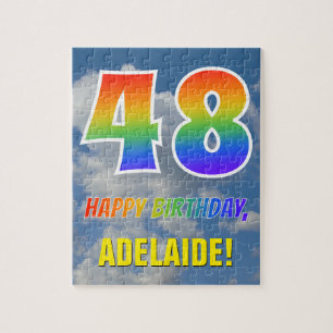 Rainbow look ’48’ & ’GRATTIS PÅ FÖDELSEDAGEN’, Clo Pussel