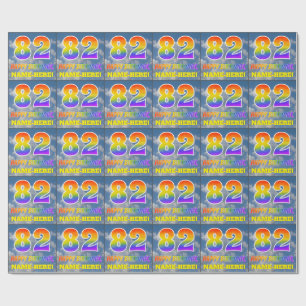 Rainbow look ’82’ & ’GRATTIS PÅ FÖDELSEDAGEN’, Clo Presentpapper