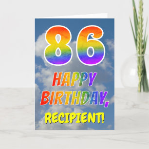 Rainbow look ’86’ & ’GRATTIS PÅ FÖDELSEDAGEN’, Clo Kort