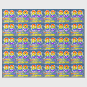Rainbow look ’89’ & ’GRATTIS PÅ FÖDELSEDAGEN’, Clo Presentpapper