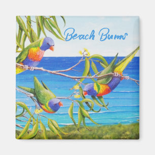 Rainbow Lorikeet Beachy Blue Art Australien Magnet