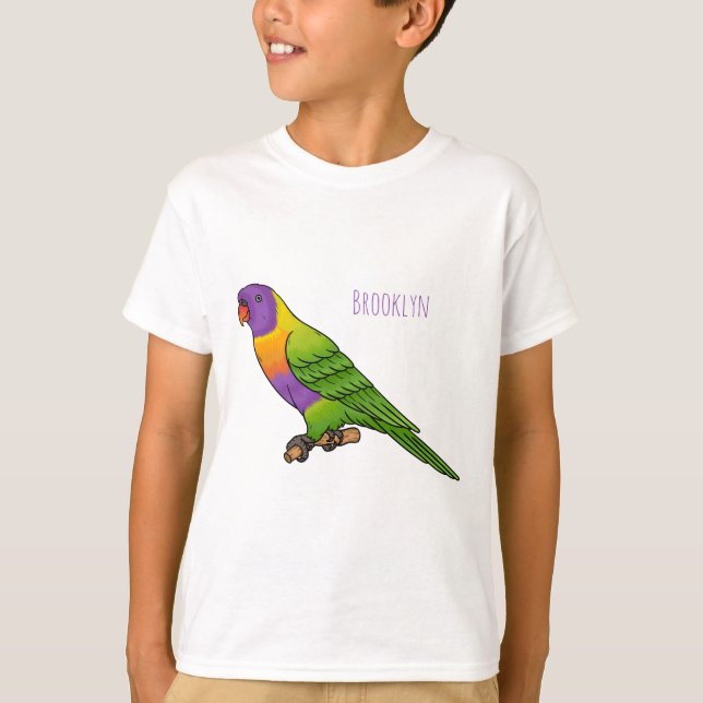 Rainbow lorikeet bird cartoon illustration  t shirt (Framsida)