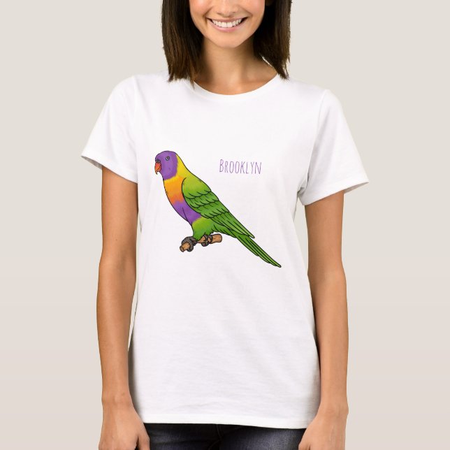 Rainbow lorikeet bird cartoon illustration t shirt (Framsida)