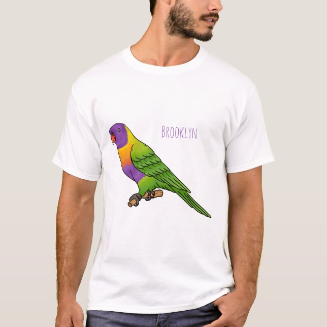 Rainbow lorikeet bird cartoon illustration t shirt (Framsida)