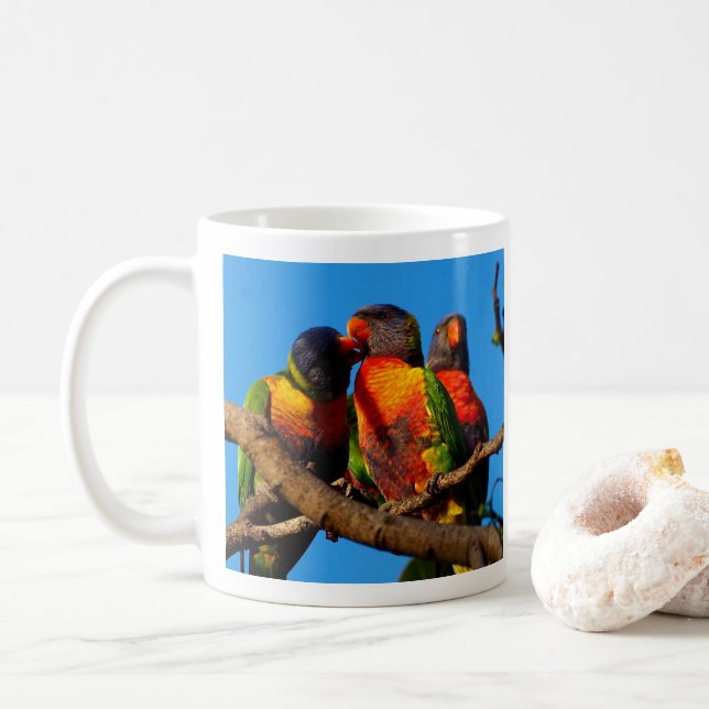 Rainbow Lorikeet-fotokaffe mugg (Med munk)