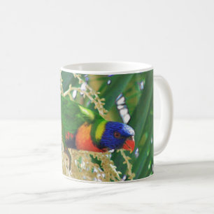 Rainbow Lorikeet Grönt Australian Bird Photo Kaffemugg