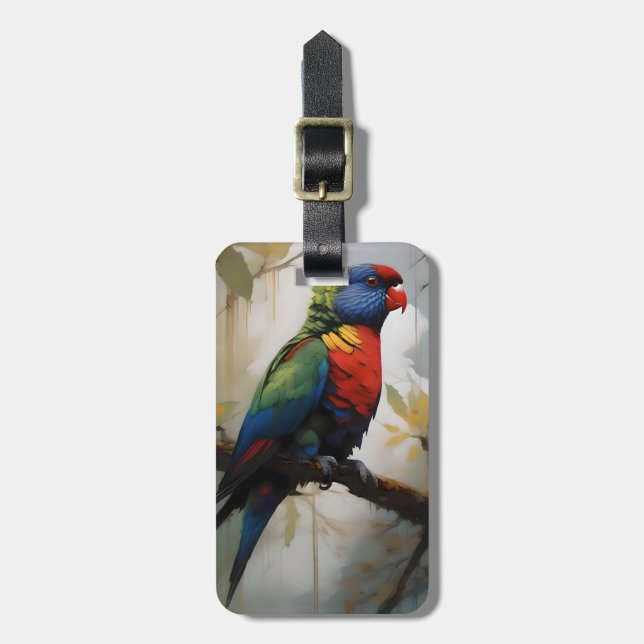 Rainbow Lorikeet Oil Paint Bagagebricka (Vertikal Framsida)