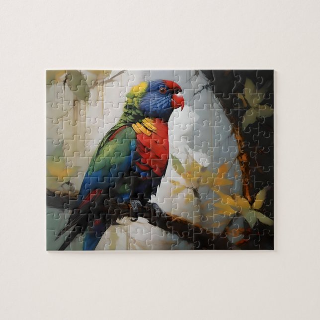 Rainbow Lorikeet Oil Paint Pussel (Horisontell)