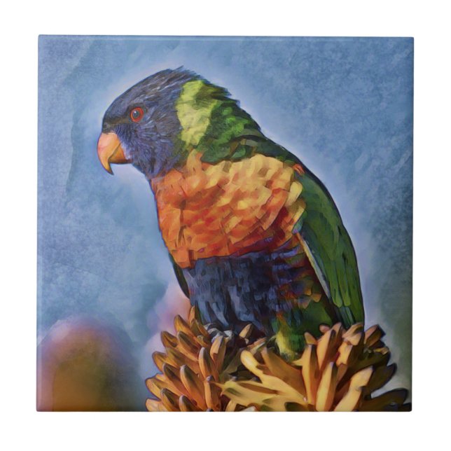 Rainbow Lorikeet Parrot Bird Kakelplatta (Framsidan)