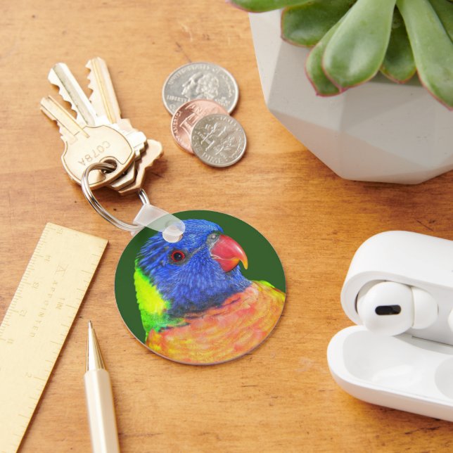 Rainbow Lorikeet Parrot Photo Nyckelring (Skrivbord)