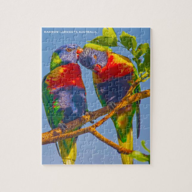 Rainbow Lorikeets Australien Pussel (Vertikal)