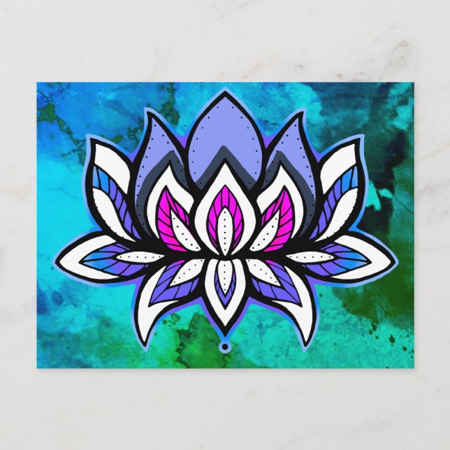 Rainbow Lotus Blues vycard Vykort (Framsida)