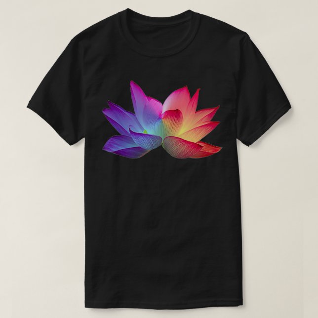 Rainbow Lotus Flower T Shirt (Design framsida)