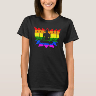 Rainbow Lotus Flower Yoga Namaste Meditation Women T Shirt