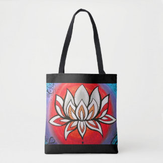 Rainbow Lotus Tote Tygkasse
