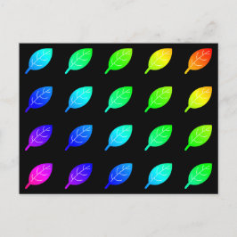 Rainbow Löv Färgfulla symboler för Multifärgad Löv Vykort