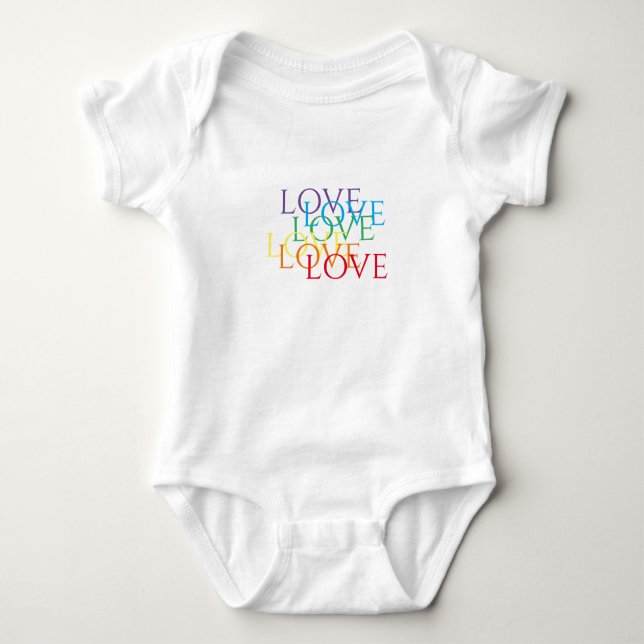 RAINBOW LOVE Baby Kofta T Shirt (Framsida)