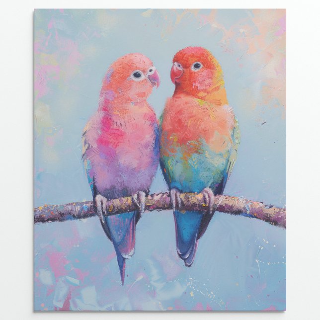 Rainbow Love birds Decoupage Presentpapper (Skapare uppladdad)