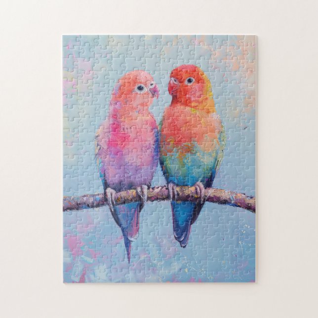 Rainbow Love birds Pussel (Vertikal)