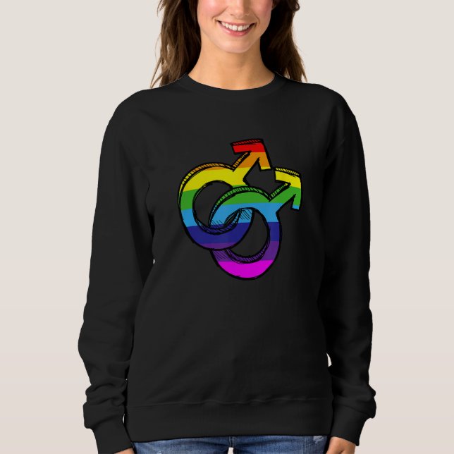 Rainbow Love Celebrate LGBT Male Homosexual Love i T Shirt (Framsida)
