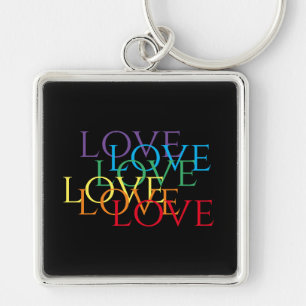 RAINBOW LOVE II Premium Fyrkantig Nyckelring