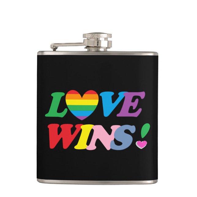 Rainbow Love Wins Heart Flask LGBT Fickplunta (Framsidan)