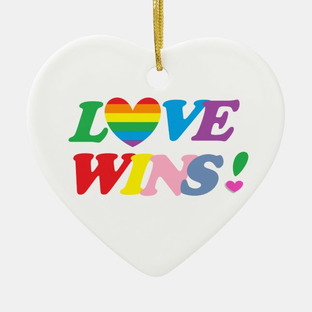 Rainbow Love Wins! LGBT Julgransprydnad Keramik (Framsidan)