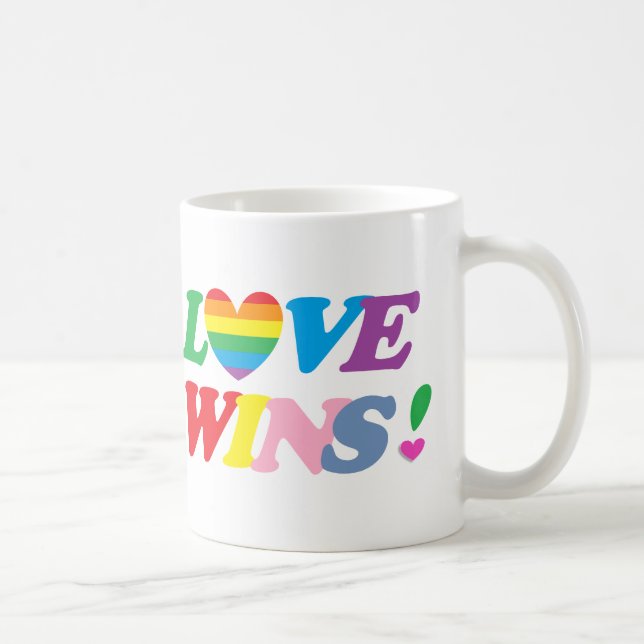 Rainbow Love Wins Pride Heart LGBT Kaffemugg (Höger)