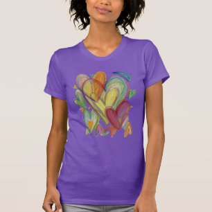 Rainbow Loving Hearts Art Anpassningsbar Shirts T Shirt