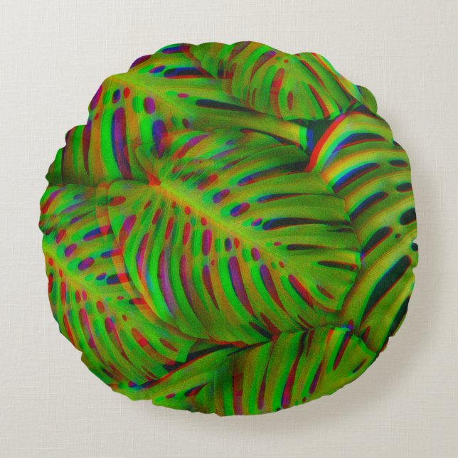 Rainbow Lövs Rund Kudde (Framsidan)