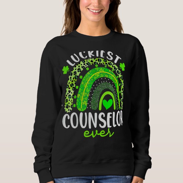 Rainbow Luckiest Counselor nånsin Funny St Patrick T Shirt (Framsida)