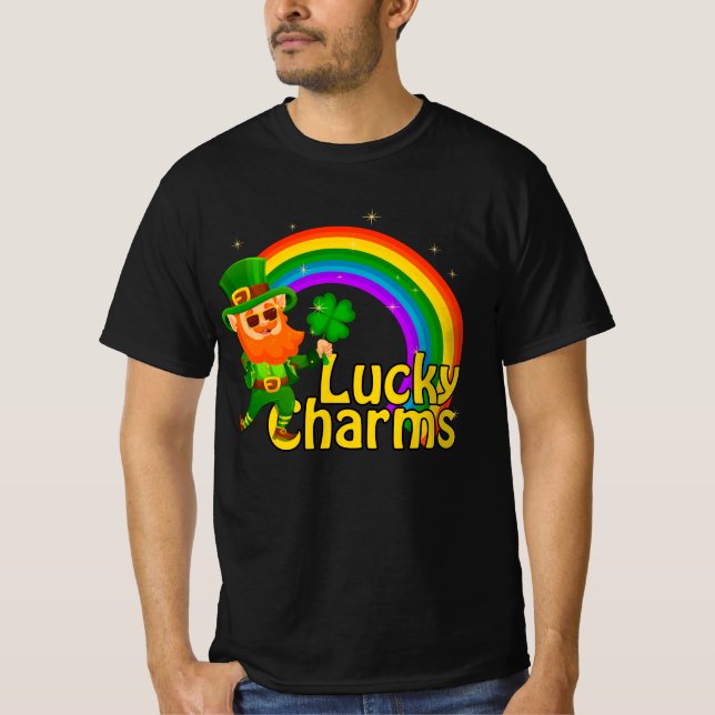 Rainbow Lucky Charms-skjorta, St patricks day, Luc T Shirt (Framsida)
