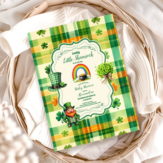 Rainbow Lucky Little Shamrock Baby Shower Inbjudningar (Skapare uppladdad)