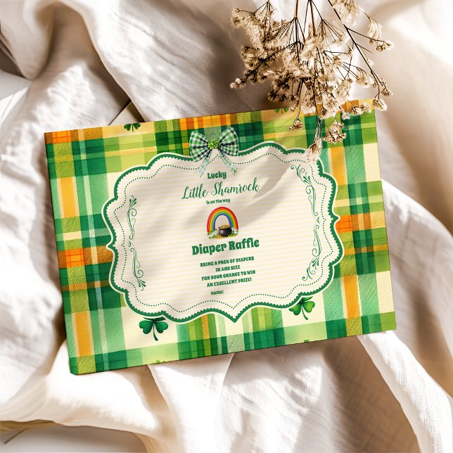Rainbow Lucky Little Shamrock Diapper Raffle Tilläggskort (Skapare uppladdad)