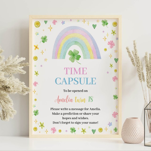 Rainbow Lucky One Birthday Time Capsule-tecken Poster (Skapare uppladdad)