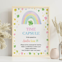 Rainbow Lucky One Birthday Time Capsule-tecken Poster