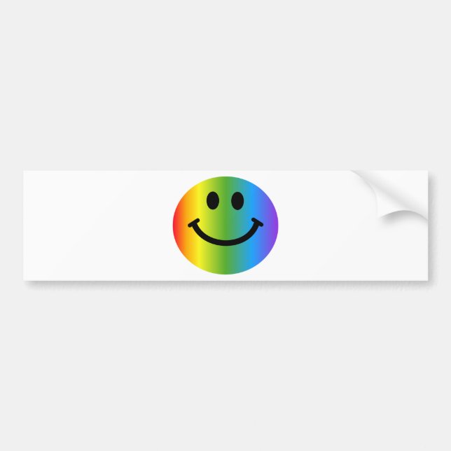Rainbow Lycklig Ansikte Bildekal (Framsidan)