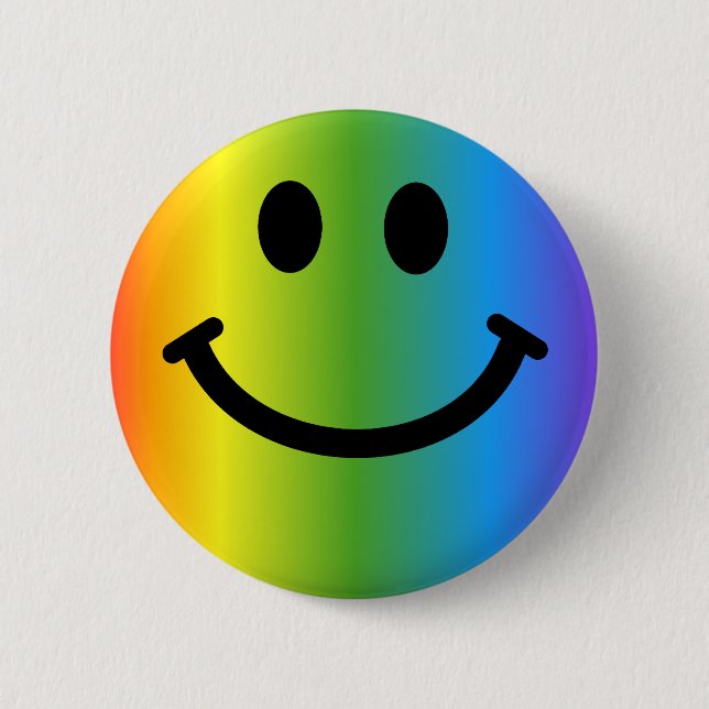 Rainbow Lycklig Ansikte Knapp (Framsida)